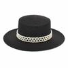 French hat summer new pearl flat top hat women's casual sun hat princess top hat trend