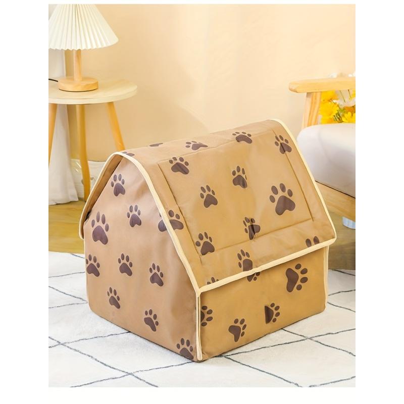 Pet Small Kennel, Dog House, Cat Kennel, Small Paw Graphic Foldable Pet Nest, Puppy Dog Cat House, Pet Kennel
