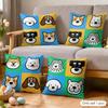 Cartoon Simple Cute Dog Cushion Cover Soft Plush Fabric DoubleSided Printed Cushion Covers for All Seasons Home Decor
