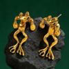 Creativity Three Dimensional Frog Earrings Vintage  Personality Animal Frog Earrings Fun Jewelry Accessories Gifts