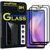 Screen Protector - VCOMP - Xiaomi Mi 8 Lite/Mi8 Youth/Mi 8X - Tempered Glass - Pack of 2 - Black