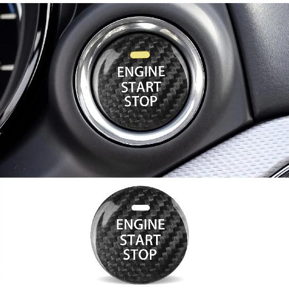 

Real Carbon Fiber For Mazda 3 6 CX-3 CX-5 CX-9 MX-5 Miata Accessories Car Keyless Engine Start Stop Push Button Cover Sticker Carbon Black