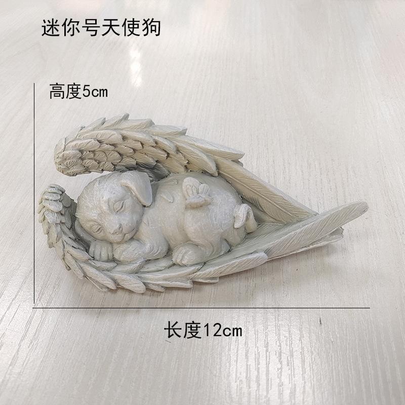 Pet Dog Cat Tombstone Personalized Memorial Stone Resin Statue Creative Angel Dog Cat Ornament Pet Tombstone Memorial Stone