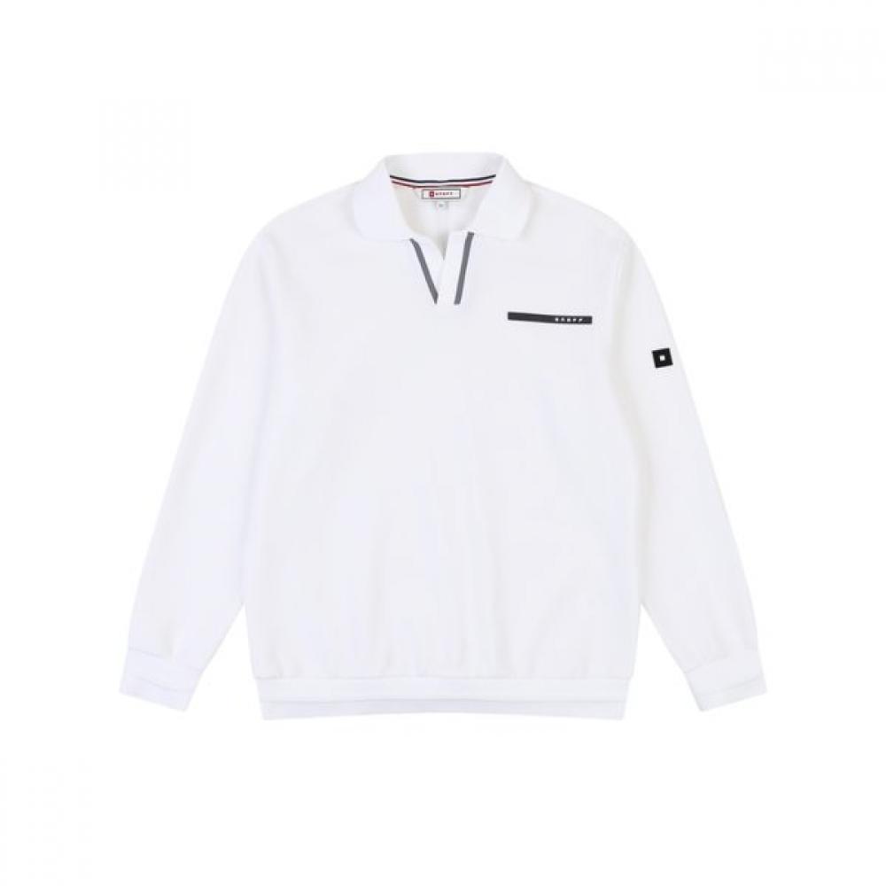 Onoff Men S looSe FiT Ribbed T ShirT Of9003gb whiTe
