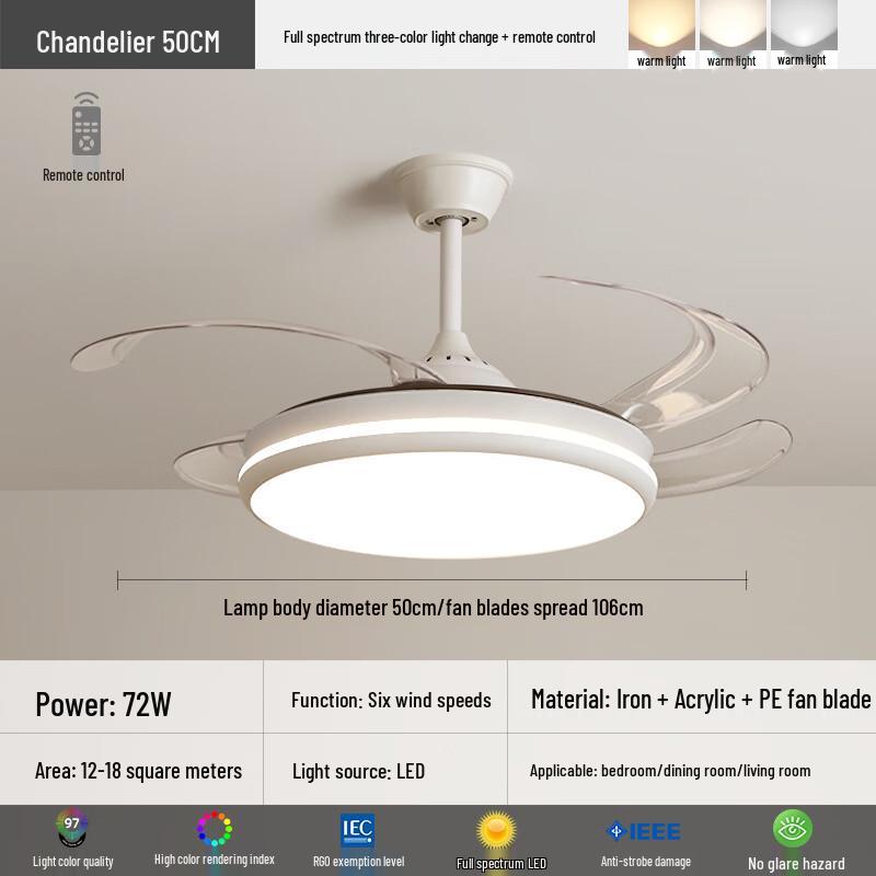 Invisible Ceiling Fan Light with Remote Control