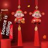 Traditional Car Pendant Resin Lucky God Rearview Mirror Decor For New Year Celebration