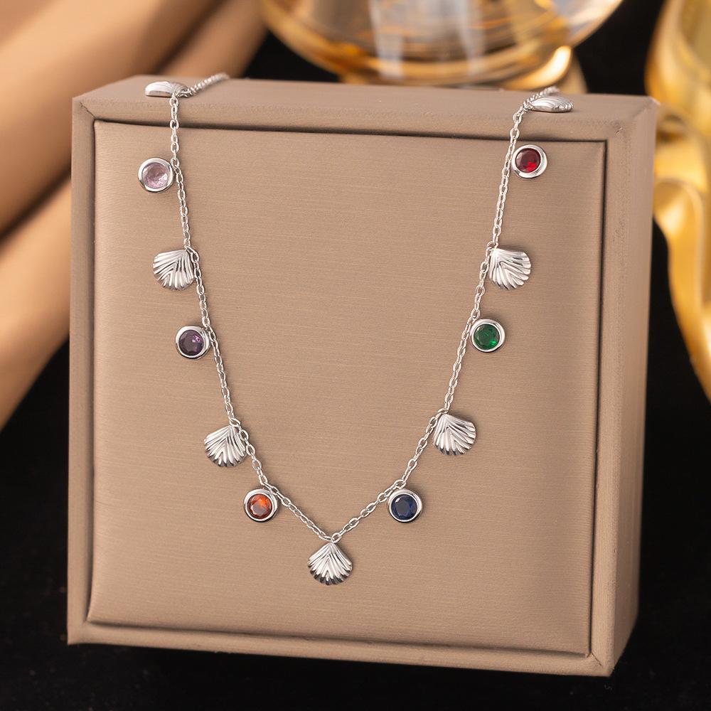 French Titanium Steel Heart Choker Necklace And Bracelet Set Sweet Peach Heart Tassel Design Women Jewelry