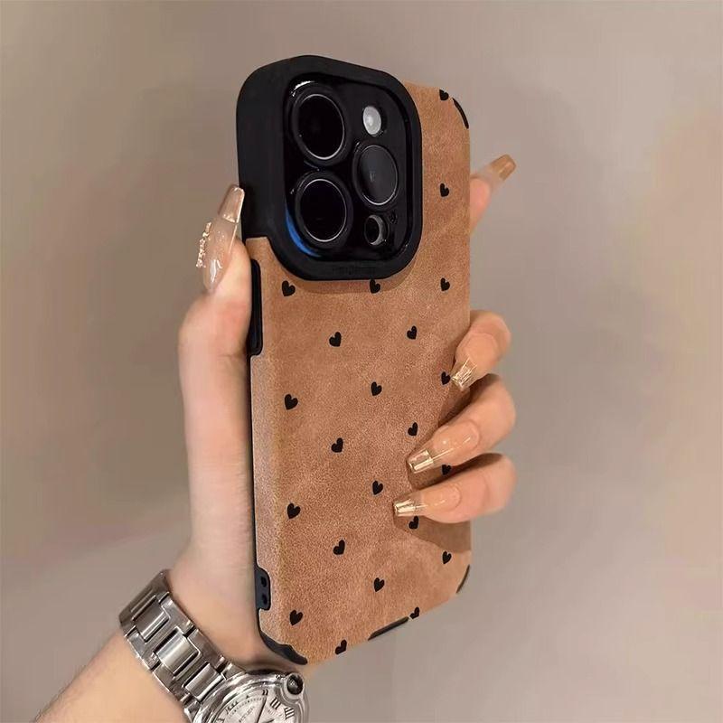 The New Full-screen Small Heart Is Suitable for Apple 17Pro's New 15 Flip Fur iPhon16promax Anti-drop Fine Hole.