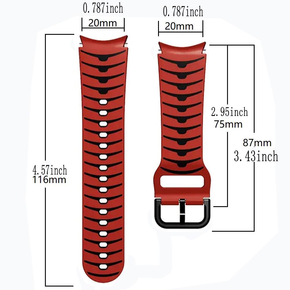 20mm Silicone Watch Strap For Samsung Galaxy Watch 7/6/5/4 44mm 40mm 5 Pro 45mm Bracelet No Gap Watch 6 Classic 47 43mm Bracelet