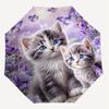 1PC Kittens Flowers Umbrella-8-Rib Reinforced Portable Folding Travel Suitable for All Seasons Outdoor Daily Use  -J0388