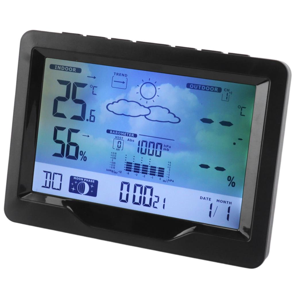 Ceas meteo cu monitor de temperatură și umiditate Afișaj meteo Ceas cu alarmă cu vreme
