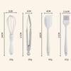 White Silicone Non-Stick Kitchenware Food Clip Scraper Oil Brush Egg Beater Cookware Utensils Set Heat Resistant Party Kitchen Gadget