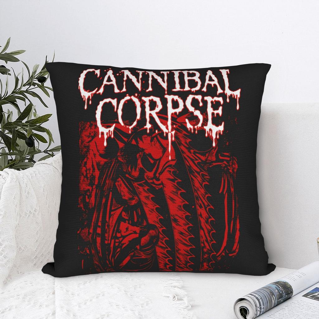 Pillow Case Death Metal Band Cannibal Corpse Soft Pillow Cover For Sofa Home Decoration Retro Trendy Pillowcases