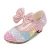 Girls Leather Shoes Princess Shoes Children Shoes round-Toe Soft-Sole Big Girls High Heel Princess Crystal Shoes Single Shoes