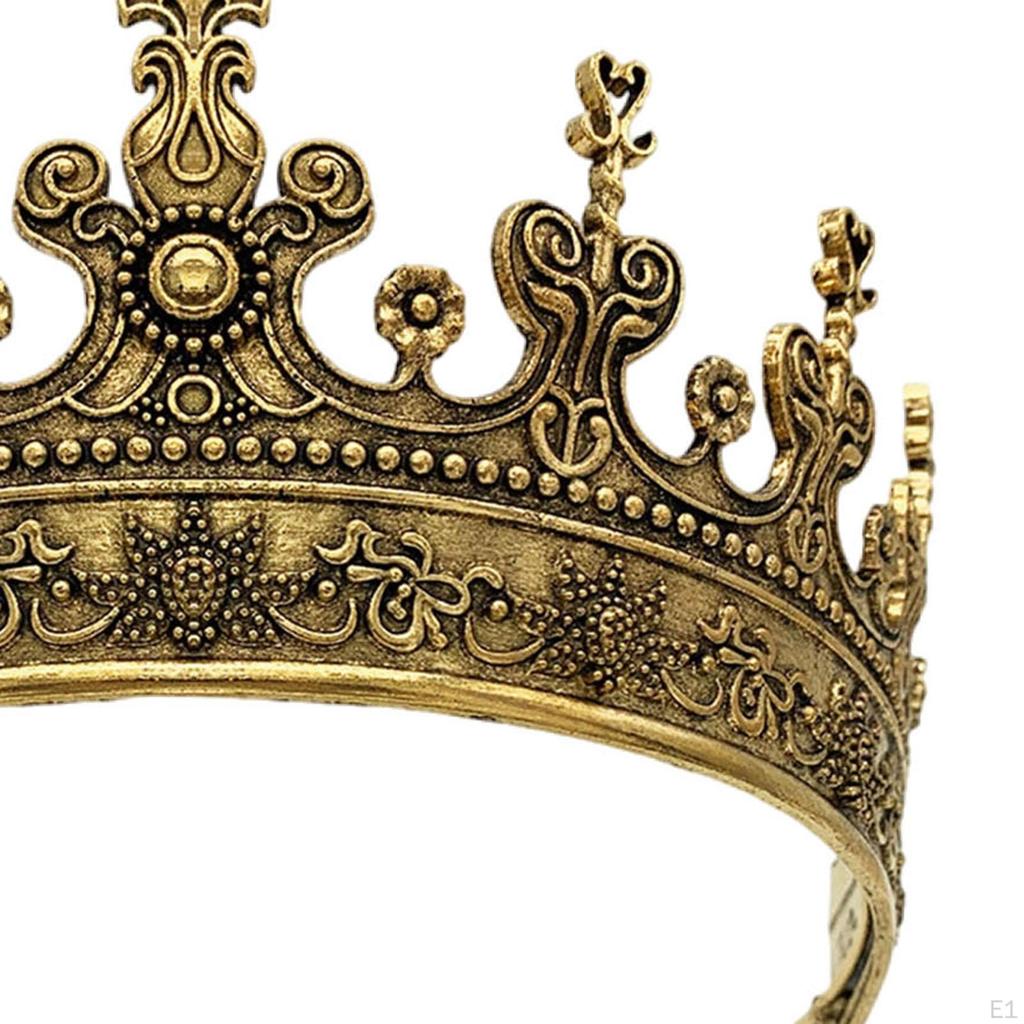King Tiara Comfort To Wear Metal Cosplay Headpiece Medieval Crown for Anniversary Wedding Prom