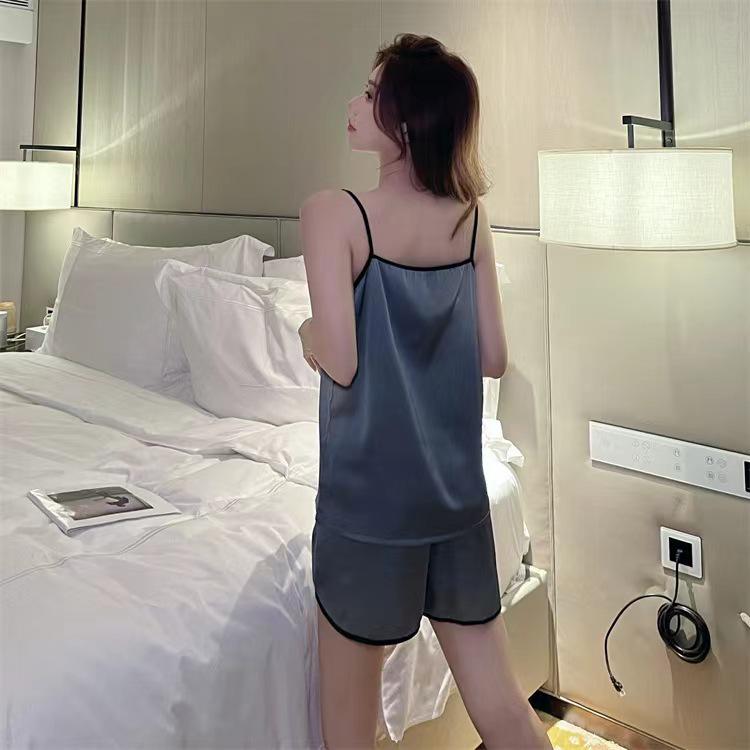 Luxury Women's Summer Satin V-neck Camisole Shorts Pajama Set
