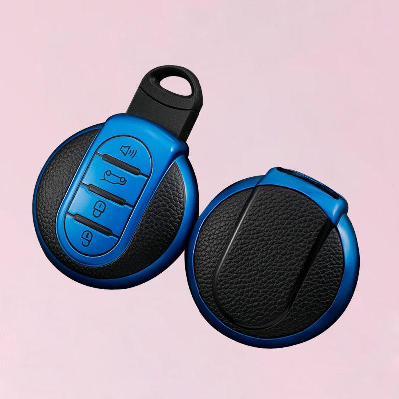 Leather TPU Car Key Case Cover for Cooper F55 F56 F57 F54 F60 JCW Clubman Countryman Keyless Shell Auto Accessories