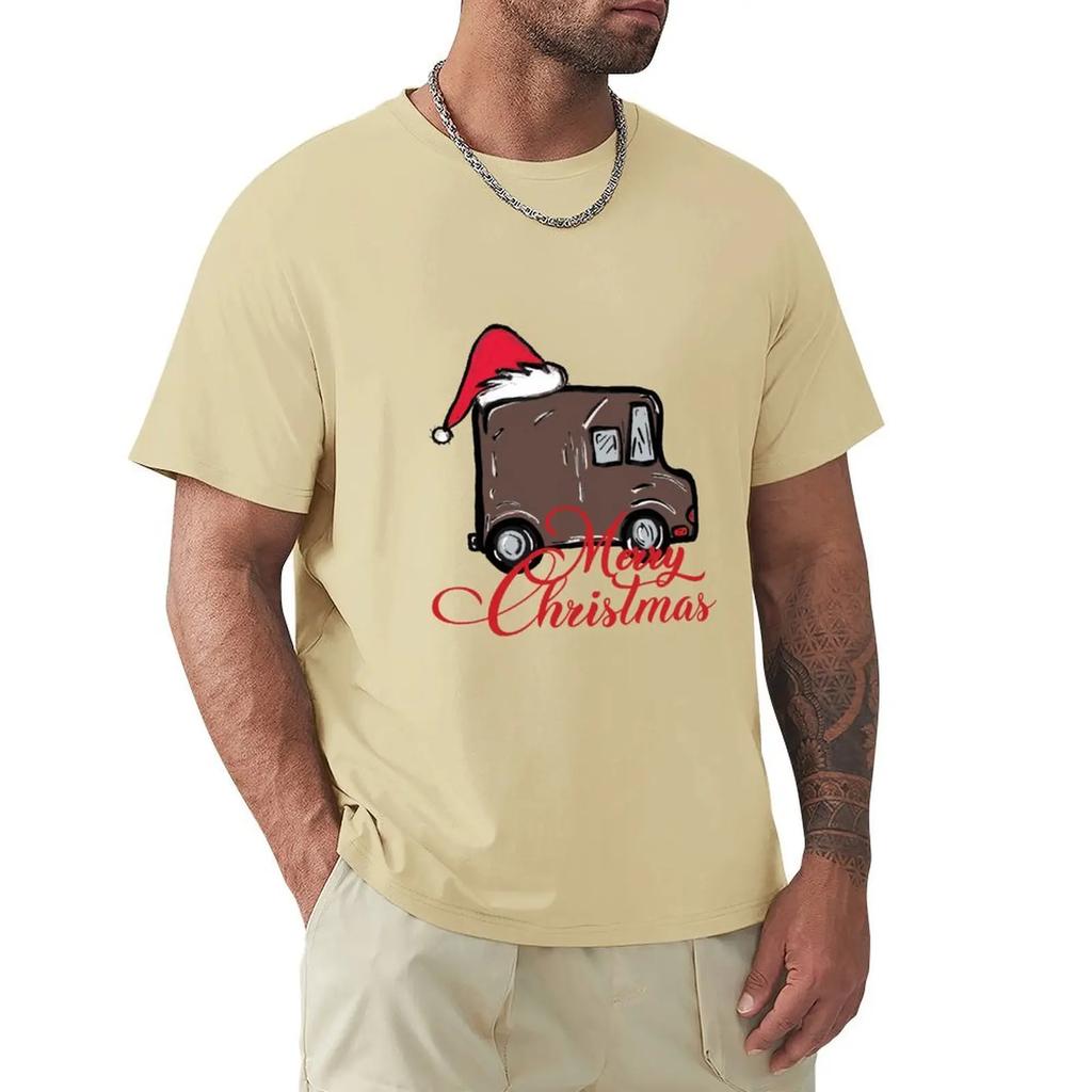 Merry Christmas Ups Driver Truck Mail Carrier Gift Santa Hat T-Shirt cute tops customs quick-drying graphic t shirts