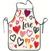 1pc Colorful Love Hearts Print Apron, Durable and Easy To Clean, Adjustable Waistband, Polyester Material, for Kitchen Cooking, Gardening, Orchard Pic