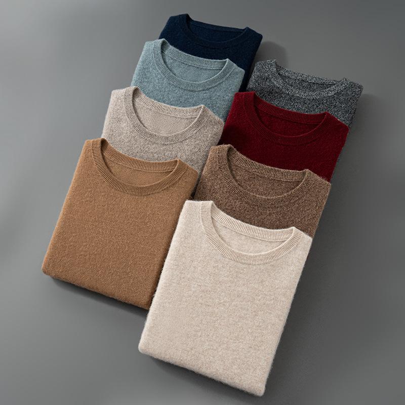 2025 Crew Neck Cashmere Shirt Warm Knitted Bottom Sweater Fashion Versatile Sweater