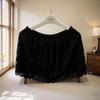 Women's Plus Size Lace Slimming Skirt with Flaw Concealing Layer and Elastic Waistband