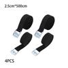 4 Pieces Luggage Snaps-on Buckle Roof Tie Down Tidying Fastener Strap Lashing Binding Ratchet Belt Outdoor Travelling