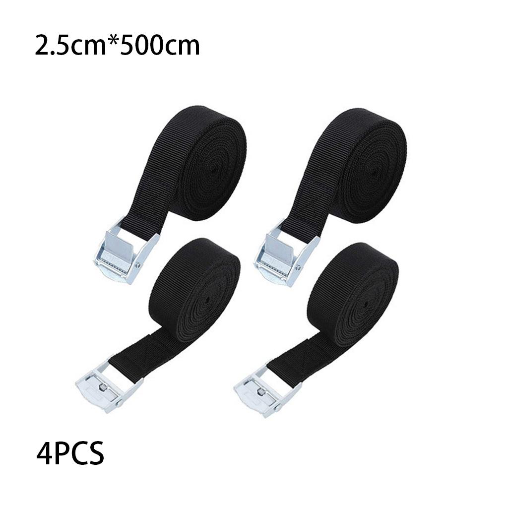 4 Pieces Luggage Snaps-on Buckle Roof Tie Down Tidying Fastener Strap Lashing Binding Ratchet Belt Outdoor Travelling