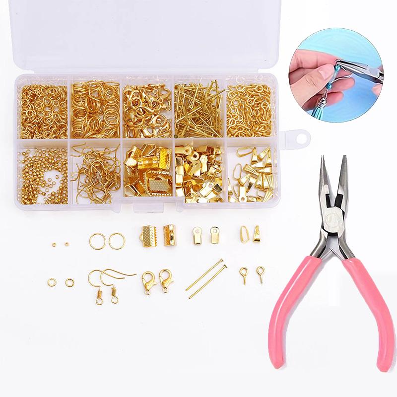 Jewelry Making Starter Kit Earrings Necklace Findings DIY Beads Plier Tools Set Jewelry Repair Tools Set Jewelry Accessories