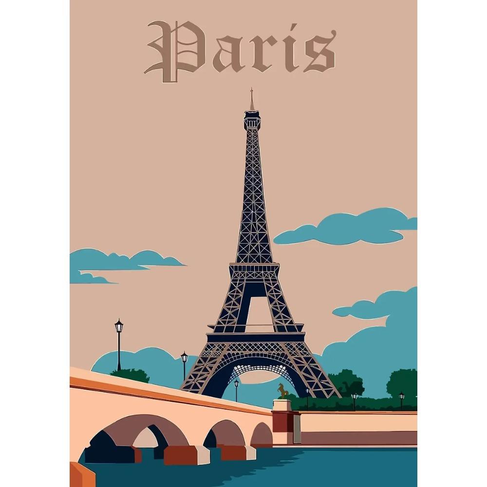 Retro Vibrant Cityscape Street Scene Posters London Double Decker Bus Prints Canvas Painting Wall Art Pictures Home Room Decor