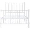 Metal Bed Frame with Headboard and Footboard White 90x200 cm