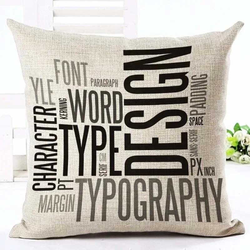 Brief Liebe Zuhause Kissenbezüge Baumwolle Leinen Schwarz Weiß Kissenbezug Sofa Bett Nordisch dekorativer Kissenbezug almofadas 45x45cm