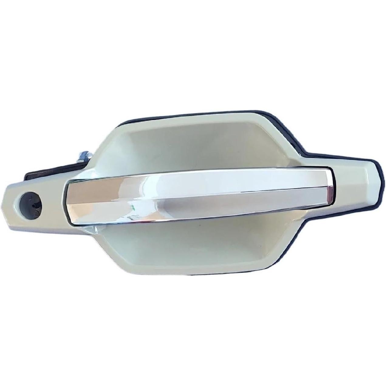 Exterior Door Handle Compatible with Hyundai Terracan 2001-2007, Smooth Chrome Door Handle,with Hole, Front Left and Right(Right) Right