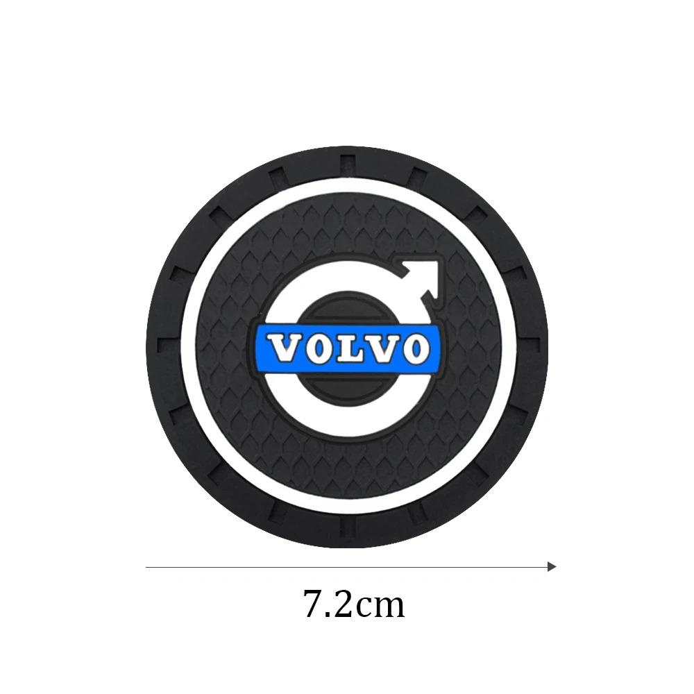 zpebr9 2Pcs Car Coaster Non-Slip Silicone Mat Auto Interior Anti-Slip Cup Pad For Volvo XC90 XC60 C30 T6 S60 C70 XC40 V40 XC70 V70 V60