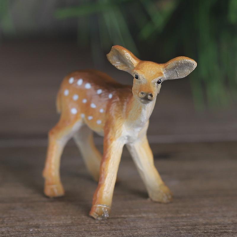1pc Artificial Mini Deer Fairy Garden Miniatures Gnomes Moss Terrariums Resin Crafts Figurines Home Decoration