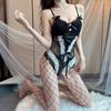 Sexy Underwear Back Cross Strap Pajamas Lace Sexy Sweet Cute Suspender Show Big Open Set