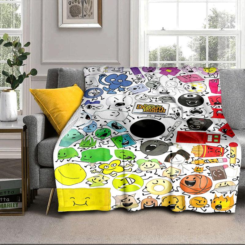 Colorful Dream Island Collage Blanket Flannel Blanket for bed, sofa, Camping, Hiking, Picnic Essentials, gift for family Fan gifts