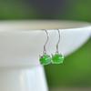 Hotan Jade Jasper S925 Silver Inlaid Earrings