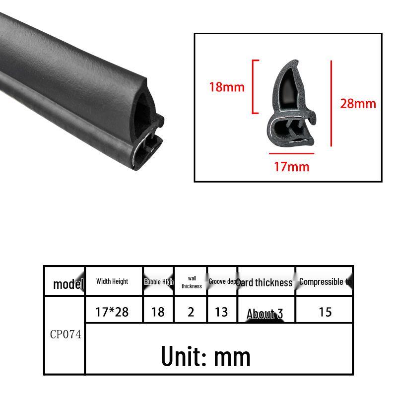 High-Temperature Resistant U-Shaped Rubber Sealing Strip for Dustproofing Electrical Cabinets and Car Doors