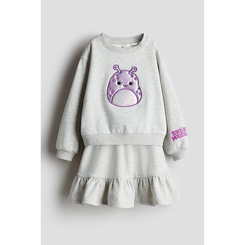 

Детская одежда HM Костюм для девочки 2 предмета Летний Мягкий Хлопок круглый вырез Длинные рукава Толстовка Юбка Костюм 1200388