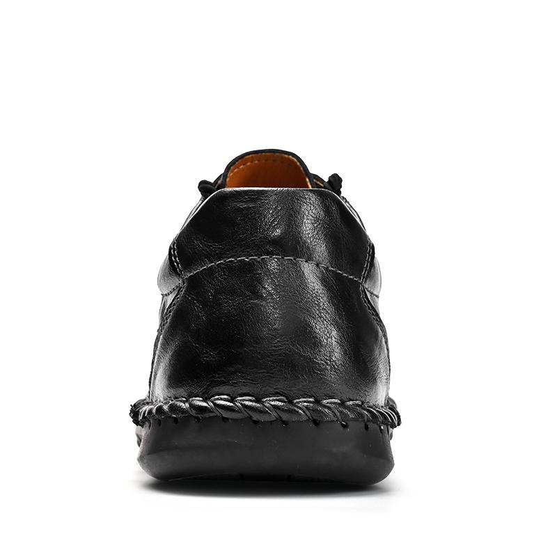 Handmade Men's Stitched Leather Shoes Classic Retro Design Style Daily Office Driving Outdoor Leisure Business Shoes Big Size
