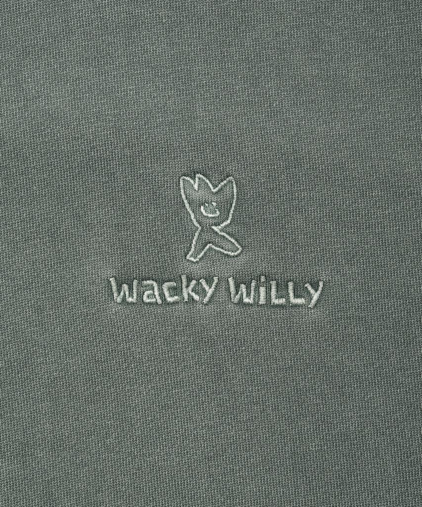 WACKY WILLY Logo Pigment Sweatshirt Green