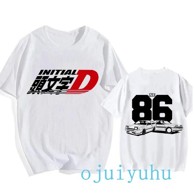 AE86 Funny Harajuku Manga T Shirt Japanese Anime Cartoon Gothic Summer Tops Initial D EU Size T-Shirt Men Graphic Tee Shirt Male
