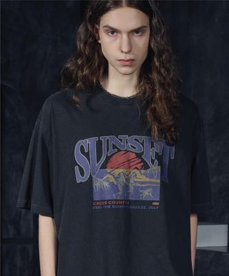 CPGN STUDIO Sunset Running Pigment Short Sleeve T-Shirt Smoke Black