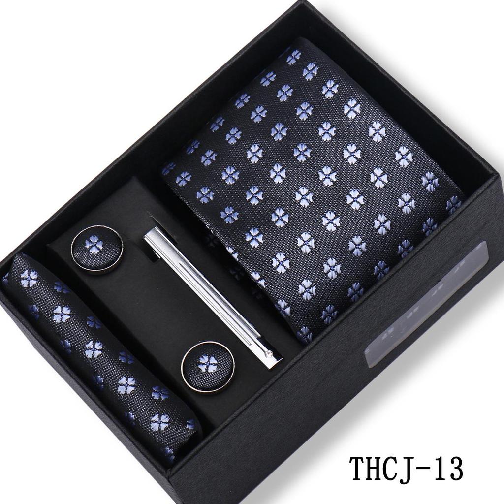 Men's 4-Piece Tie Gift Set for Business, Wedding, and Formal Wear.