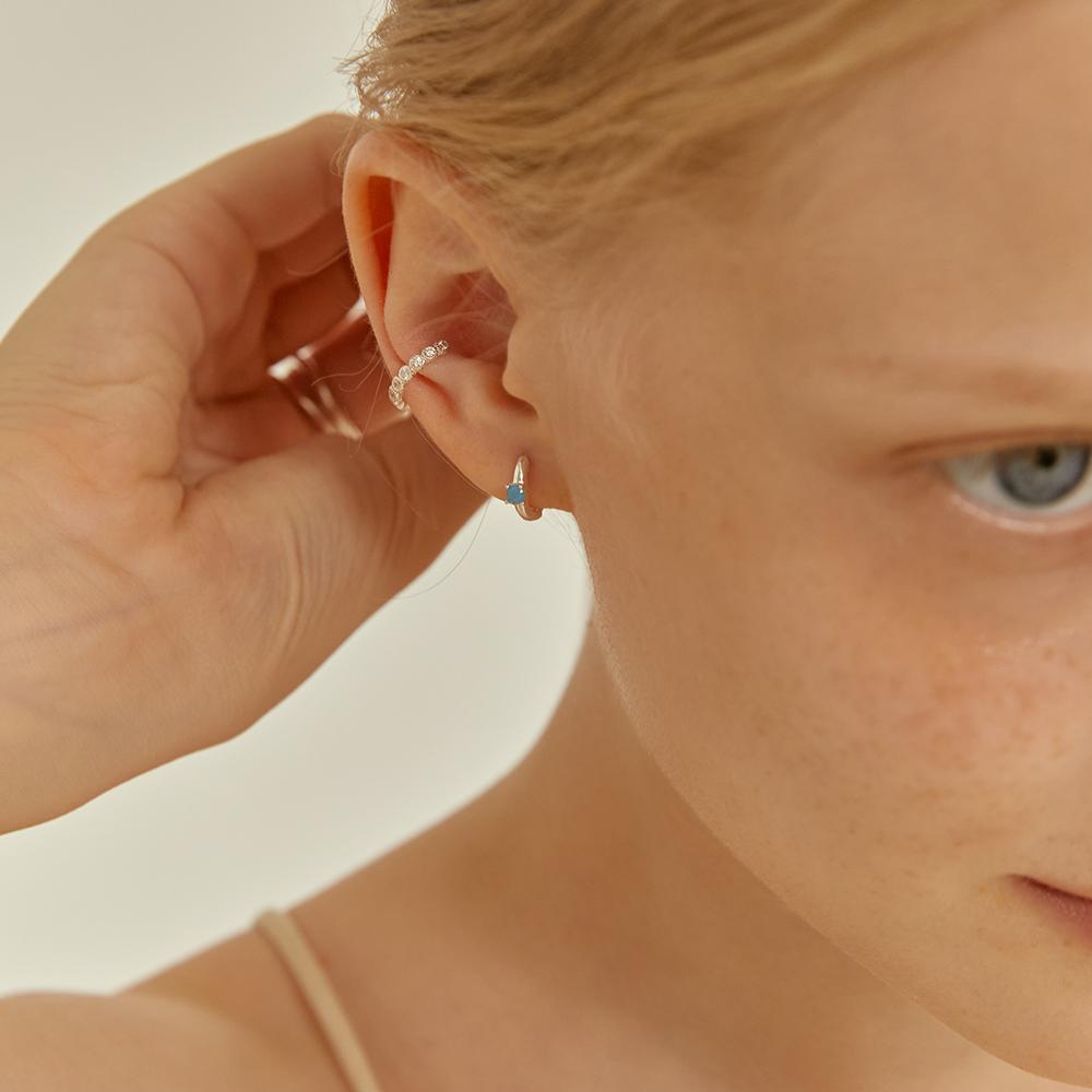 Lunne Silver Flower Dot Q Ear Cuff #Lse06