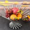 Fruit Basket for Kitchen Counter Stainless Steel Fruit Bowl Folded Rotation Fruit Stand Holder Decorative Bread Vegetables Snacks Storage