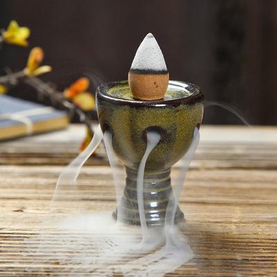 Zarter Weihrauchbrenner, Oberflächen-Räuchergefäß, schön aussehender, dekorativer, glatter Keramikbrenner für Zuhause