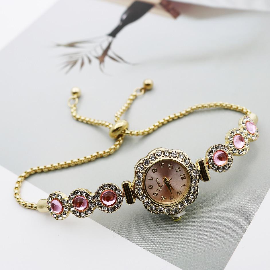 TikTok Colorful Rhinestone Ladies Bracelet Quartz Watch