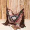 European and American Retro Bohemian Handmade Woven Flowing Silk Cotton and Linen Single Shoulder Large Bag for Women