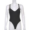 2022 European and American Women's Bodysuit Tight-fitting Thin Low-necked Chest Type Sexy Solid Color Sling Jumpsuit